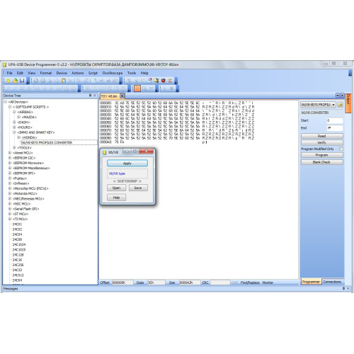 X6/V8 KEYS PROFILES CONVERTER X6/V8 KEYS PROFILES CONVERTER
