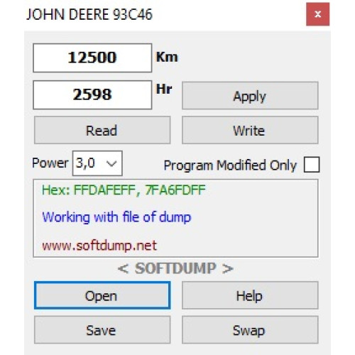 JOHN DEERE HOURS 93C46