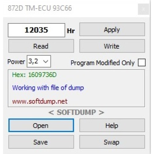 JOHN DEERE 872D TM ECU 93C66 HOURS