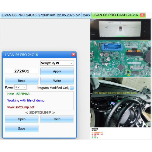LIVAN S6 PRO DASH 24C16 + ECU MG1 KM