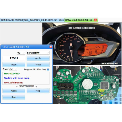 BMW C600 C650 SCOOTER DASH 25L160