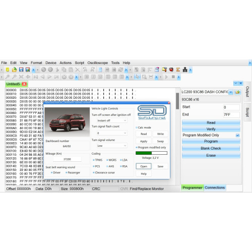 LC200 93C86 DASH CONFIG
