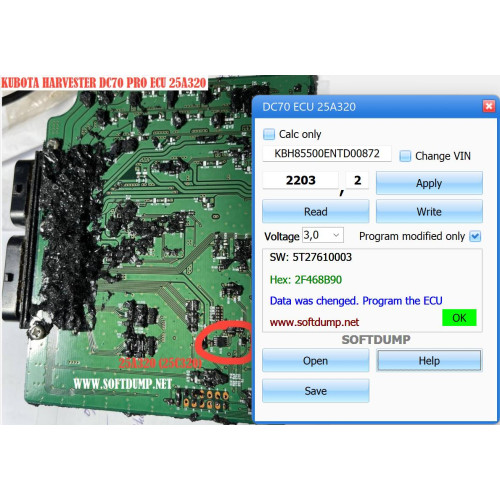 KUBOTA DC70 PRO R5F10DPFJ + ECU 25A320 KUBOTA DC70 PRO R5F10DPFJ + ECU 25A320